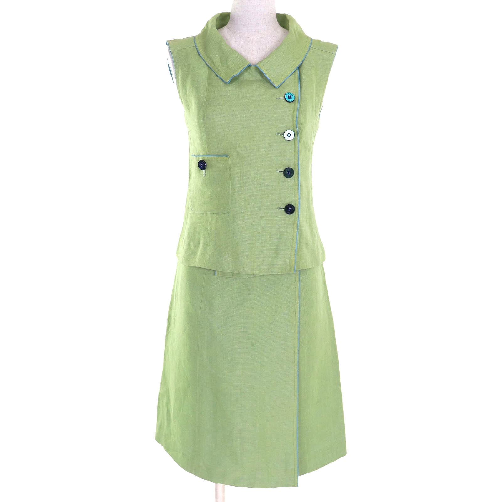 美品 シャネル セットアップ ベスト タイトスカート 36 01S P17942