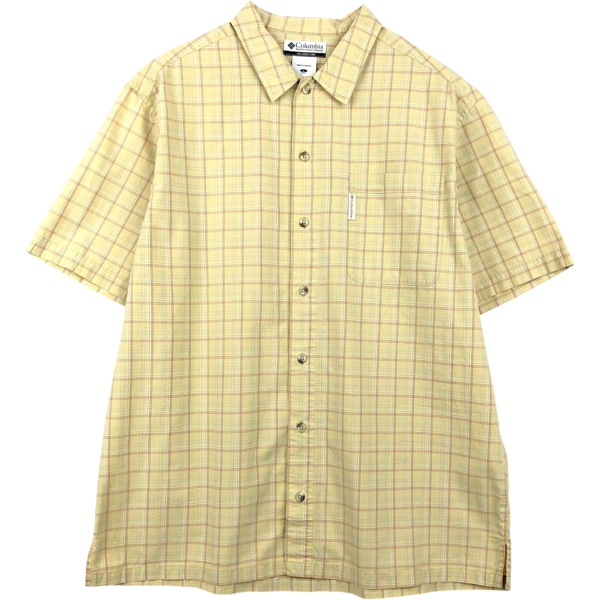 古着 00年代 コロンビア Columbia 半袖 コットン チェックシャツ ボックスシャツ メンズL相当/eaa655434