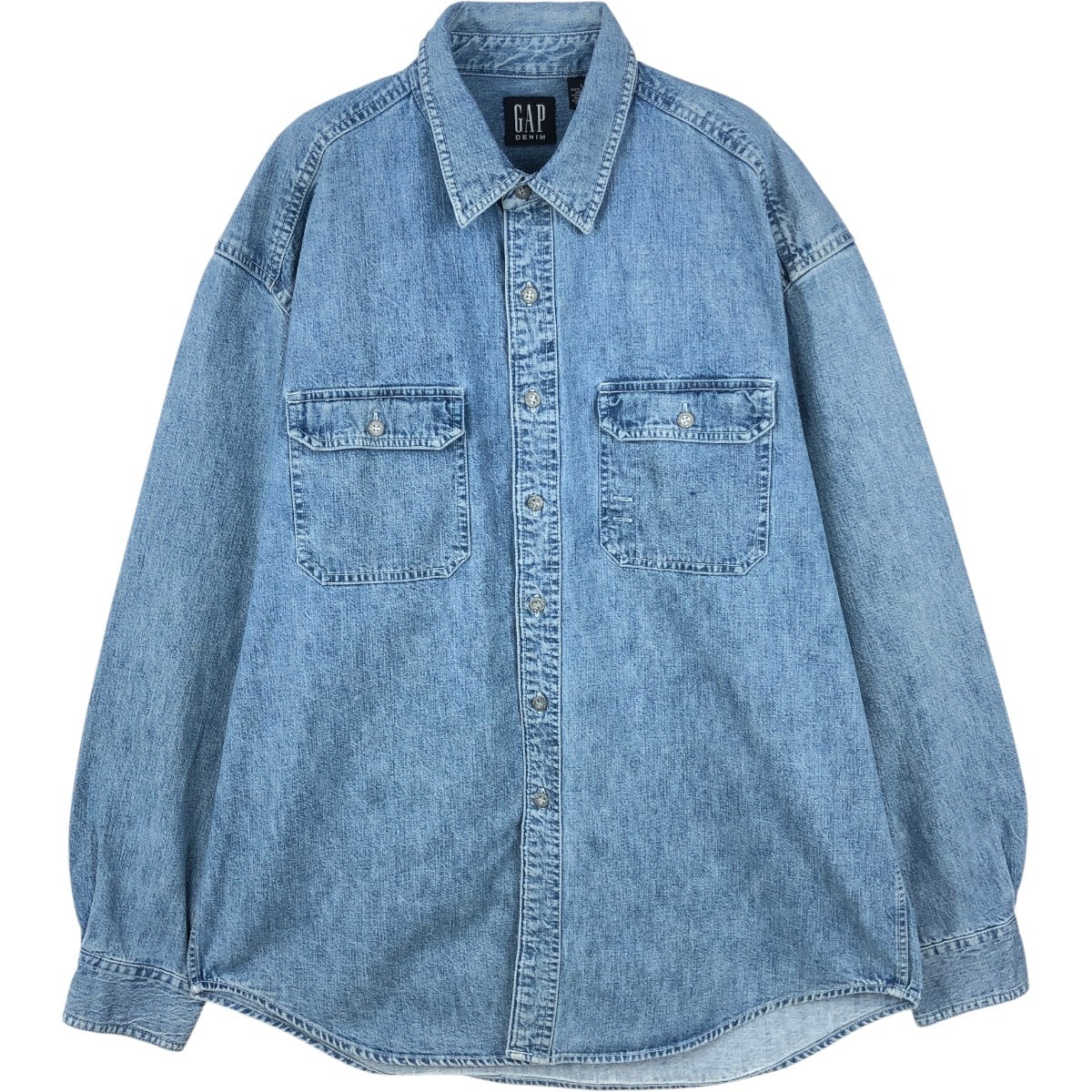 古着 90年代 ギャップ GAP DENIM オールドギャップ 長袖 デニムシャツ メンズL相当 ヴィンテージ/eaa652056