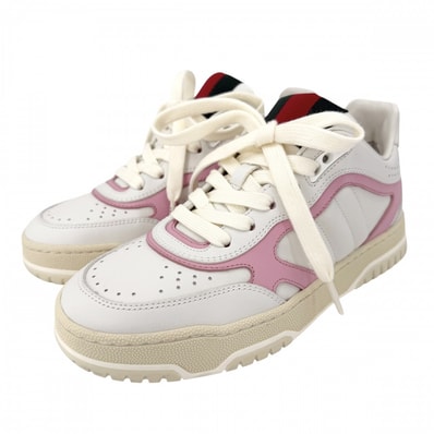 GUCCI グッチ スニーカー リウェブ ローカット ファッションアイテム シューズ 35 1/2サイズ 約22.5cm 靴 785728 レザー ホワイト 白 ピンク レディース 美品【中古品】