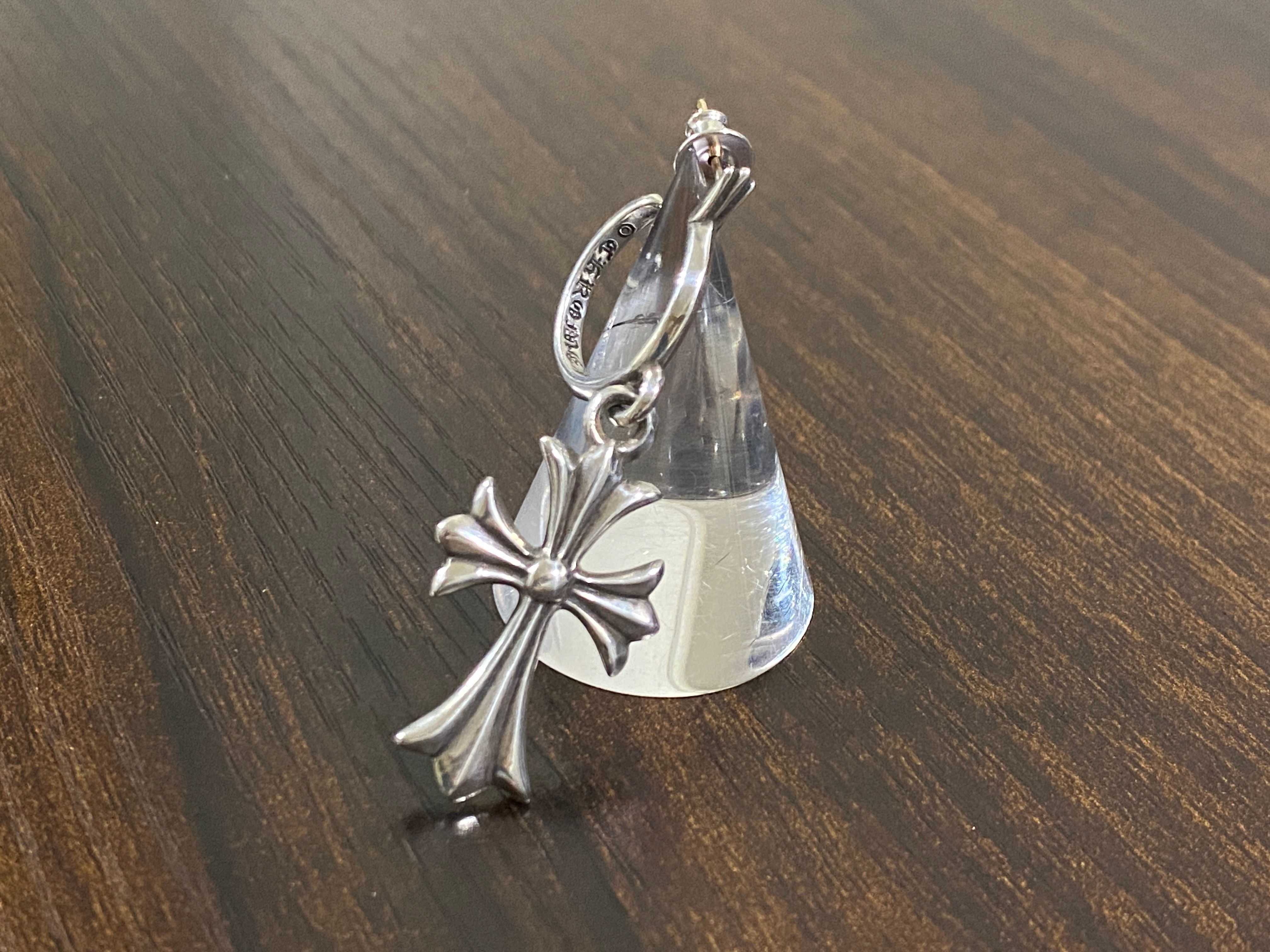 Chrome Hearts Hoop CH Cross Earrings "Silver"