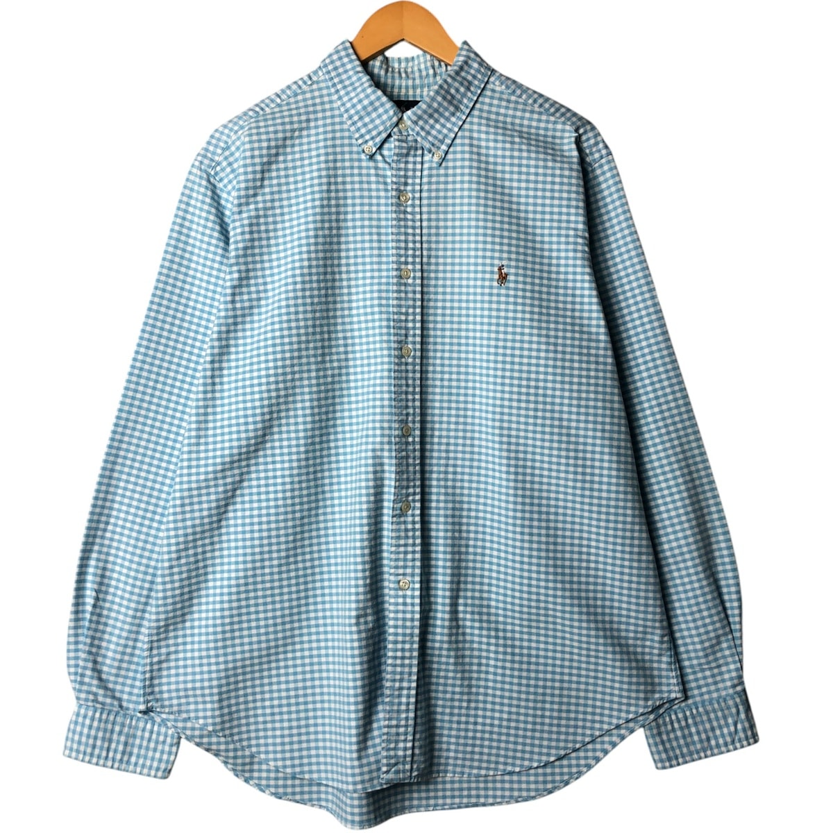 古着 ラルフローレン Ralph Lauren CLASSIC FIT クラシックフィット ギンガムチェック 長袖 ボタンダウンチェックシャツ メンズXL相当/eaa575394