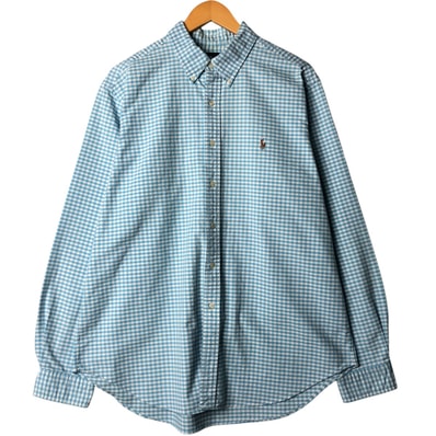 古着 ラルフローレン Ralph Lauren CLASSIC FIT クラシックフィット ギンガムチェック 長袖 ボタンダウンチェックシャツ メンズXL相当/eaa575394