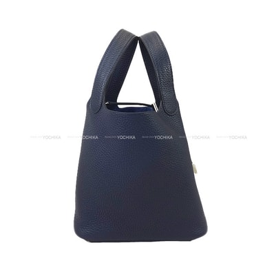HERMES エルメス ハンドバッグ ピコタンロック 18 PM ブルーニュイ トリヨンクレマンス シルバー金具 K刻印 新品