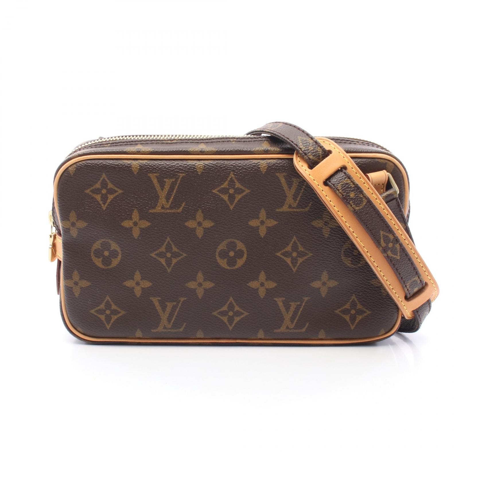 ルイ・ヴィトン LOUIS VUITTON マルリーバンドリエール ショルダーバッグ バッグ PVCコーティングキャンバス レザー モノグラム レディース ブラウン系 M51828 【中古】