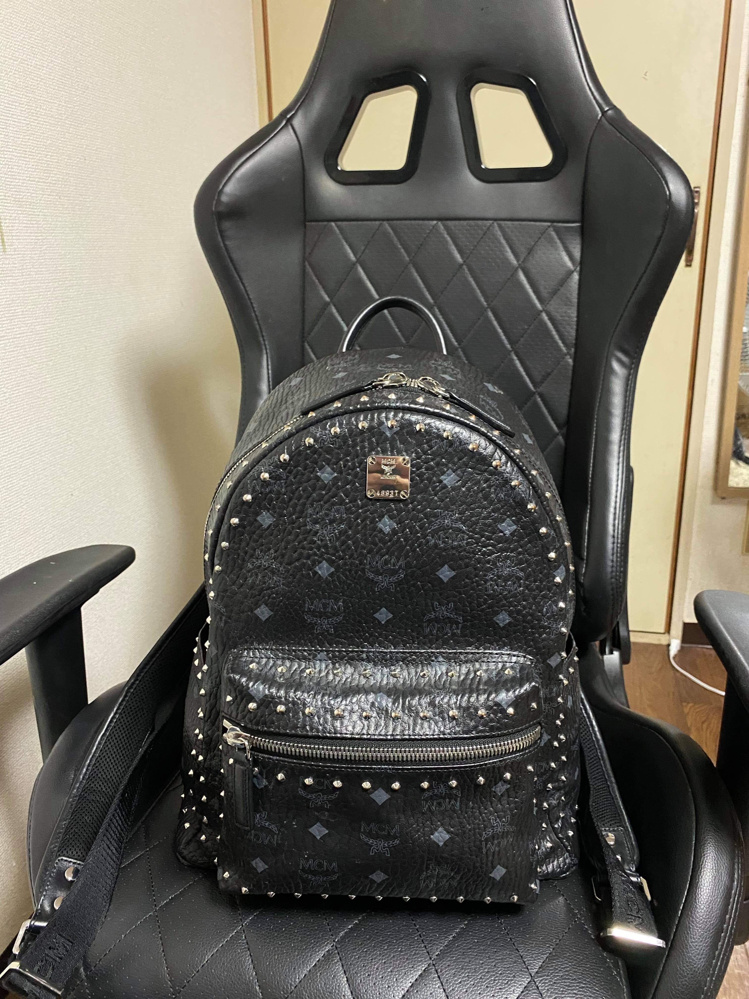 A BATHING APE / MCM Shark Stark Backpack Visetos Cognac "Brown"