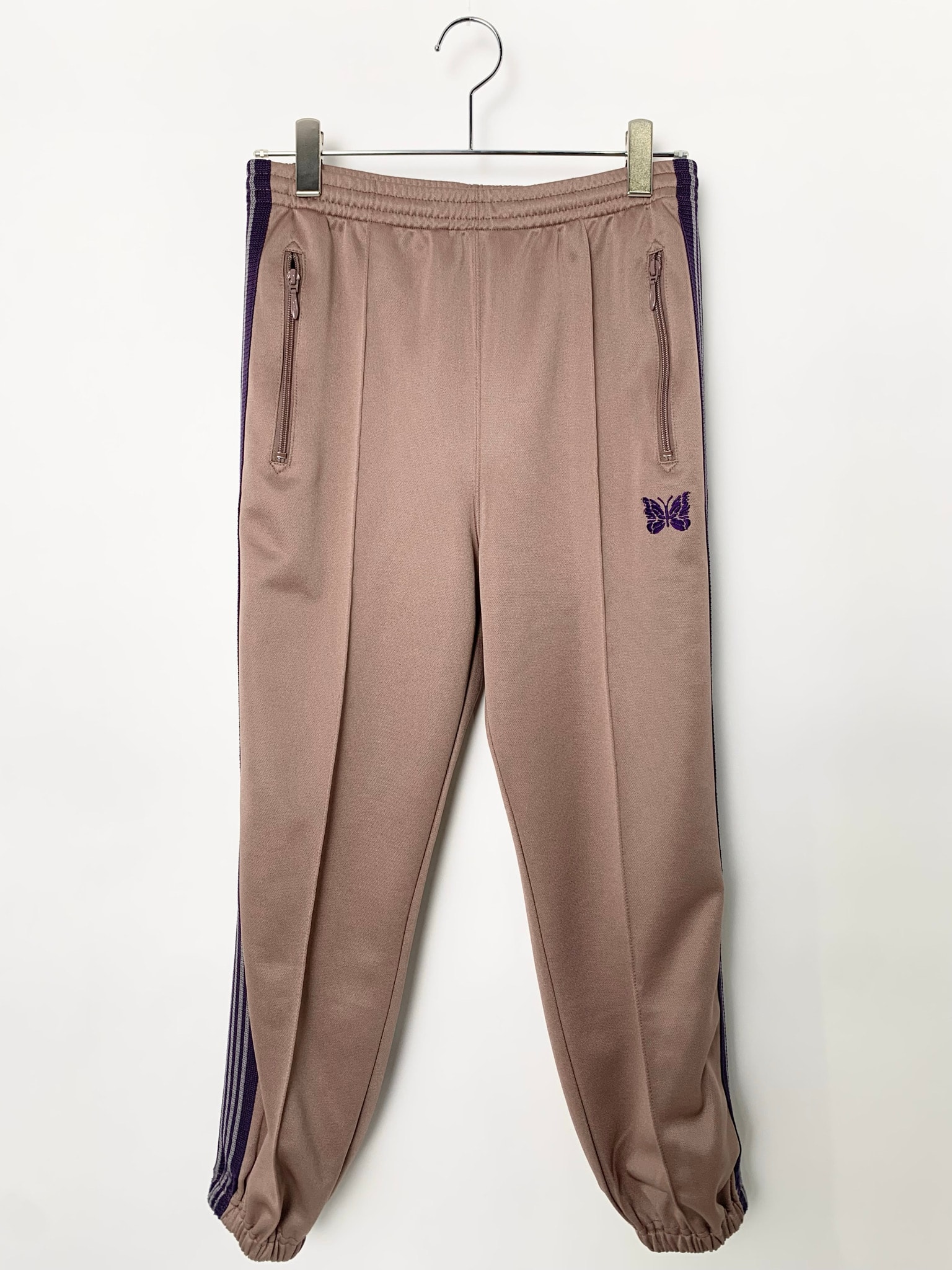 Needles ZIPPED TRACK PANT POLY SMOOTH Taupe