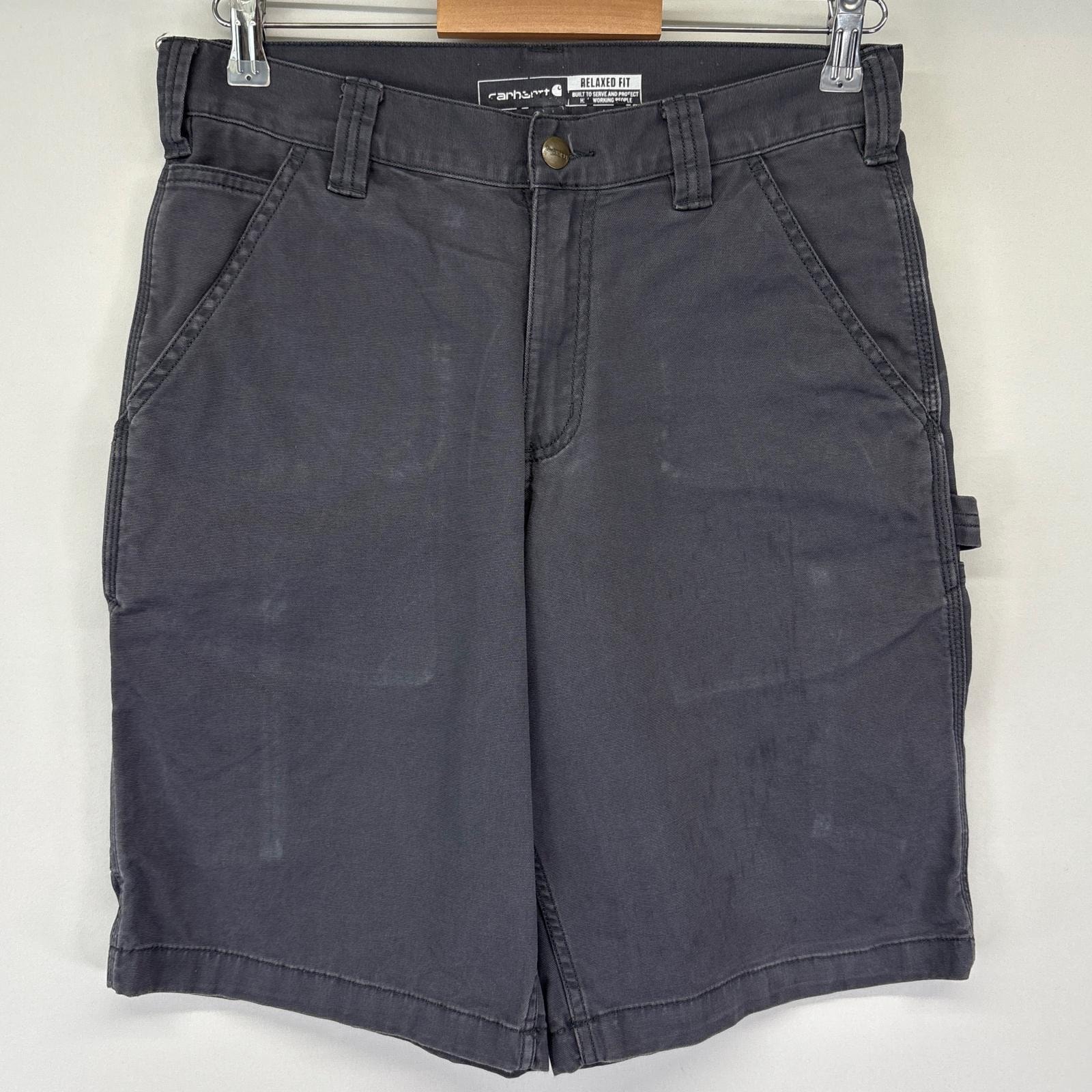 古着 カーハート Carhartt ショートパンツ ダック ペインター ワンポイント ハーフ 半ズボン 短パン ワーク w30 L11 ダークグレー系 メンズ