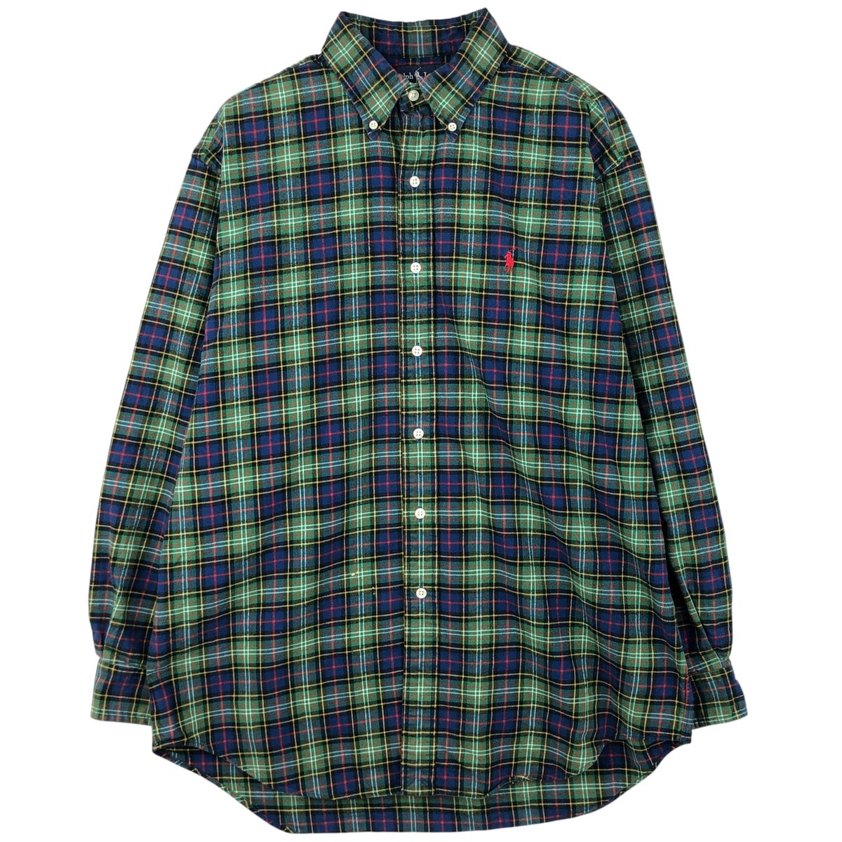 古着 ラルフローレン Ralph Lauren BLAKE 長袖 ボタンダウン フランネルチェックシャツ メンズM相当/eaa609554