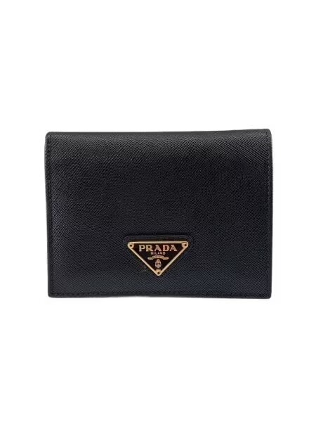 PRADA Saffiano Triangle Wallet "Black"