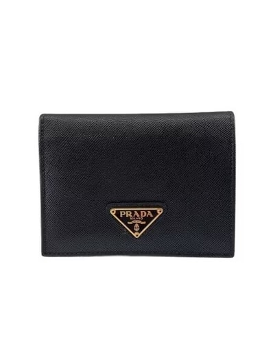 PRADA Saffiano Triangle Wallet "Black"