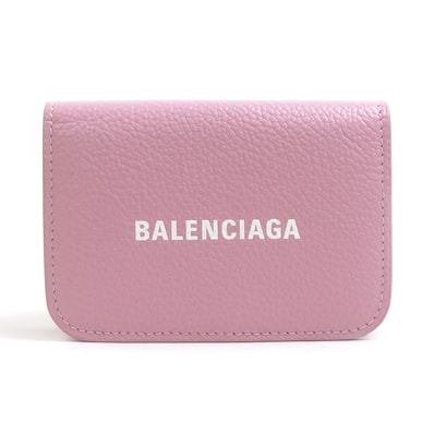バレンシアガ BALENCIAGA 三つ折り財布 レザー ピンク ユニセックス 593812【中古】 56764b
