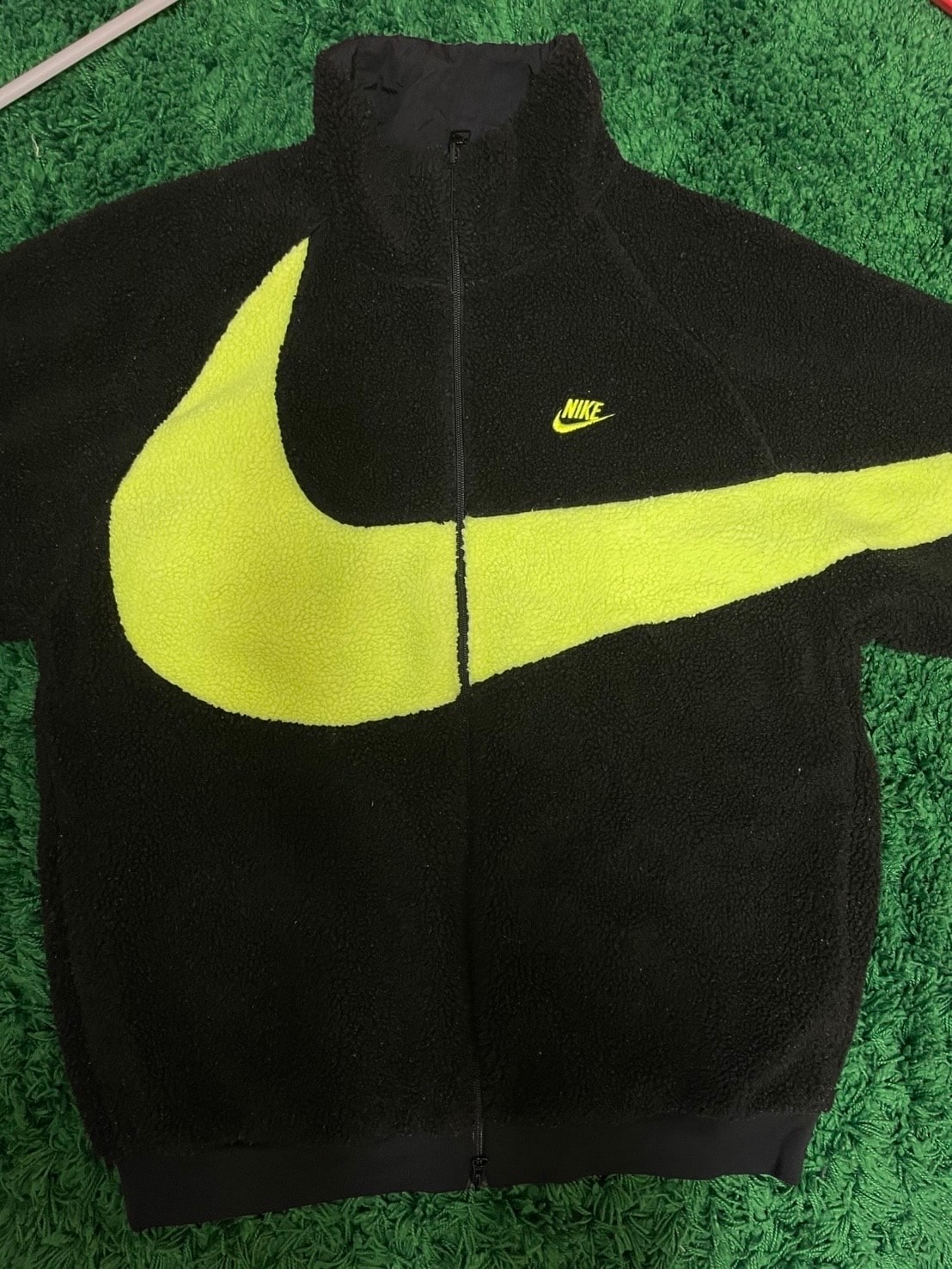 Nike Big Swoosh Reversible Boa Jacket"Black Neon"