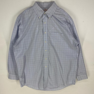 古着 ブルックスブラザーズ Brooks Brothers 長袖シャツ 胸ポケット 346 ボタンダウン ロングスリーブ 17 水色系 チェック メンズ