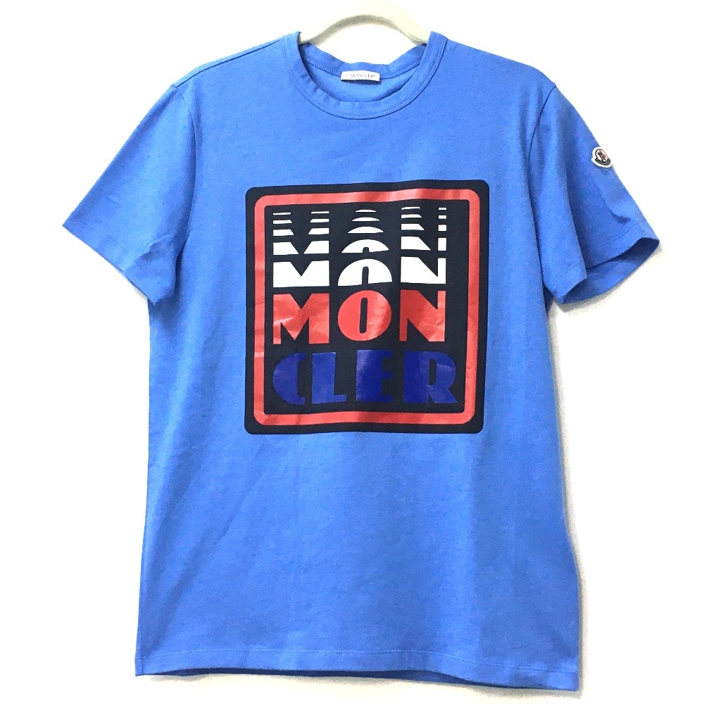 モンクレール MONCLER マグリア 0918C710108390T 日本未入荷カラー アパレル プリント 半袖Tシャツ コットン ライトブルー 未使用
