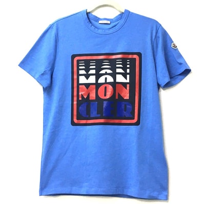 モンクレール MONCLER マグリア 0918C710108390T 日本未入荷カラー アパレル プリント 半袖Tシャツ コットン ライトブルー 未使用