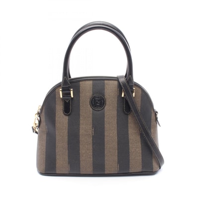 フェンディ FENDI ペカン 2WAY ショルダーバッグ バッグ PVCコーティングキャンバス レザー レディース ブラウン系 / ブラック系 【中古】