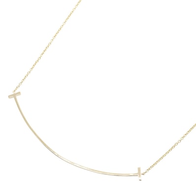 ティファニー TIFFANY&CO Tスマイル ラージネックレス ネックレス ジュエリー K18(イエローゴールド) レディース ゴールド系 【中古】