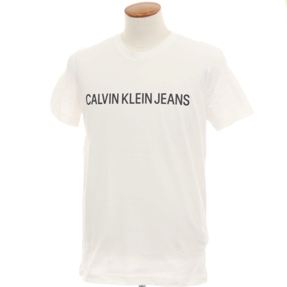【中古】【未使用】カルバンクラインジーンズ Calvin klein Jeans コットン クルーネック 半袖Tシャツ ホワイト【サイズM】【メンズ】
