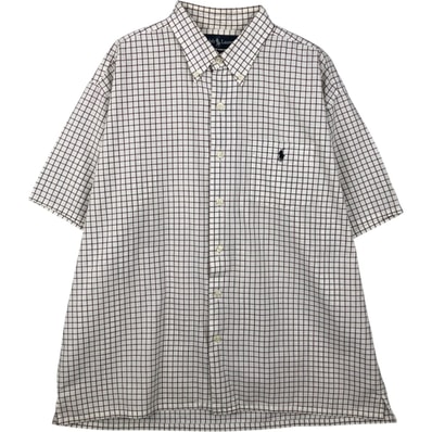 古着 ラルフローレン Ralph Lauren GREGGOR 半袖 ボタンダウン チェックシャツ ボックスシャツ メンズL相当/eaa641142