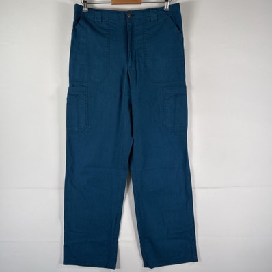 古着 カーハート Carhartt ワークパンツ カーゴパンツ サイドポケット ボトムス ワンポイントロゴ 長ズボン M 藍色 メンズ