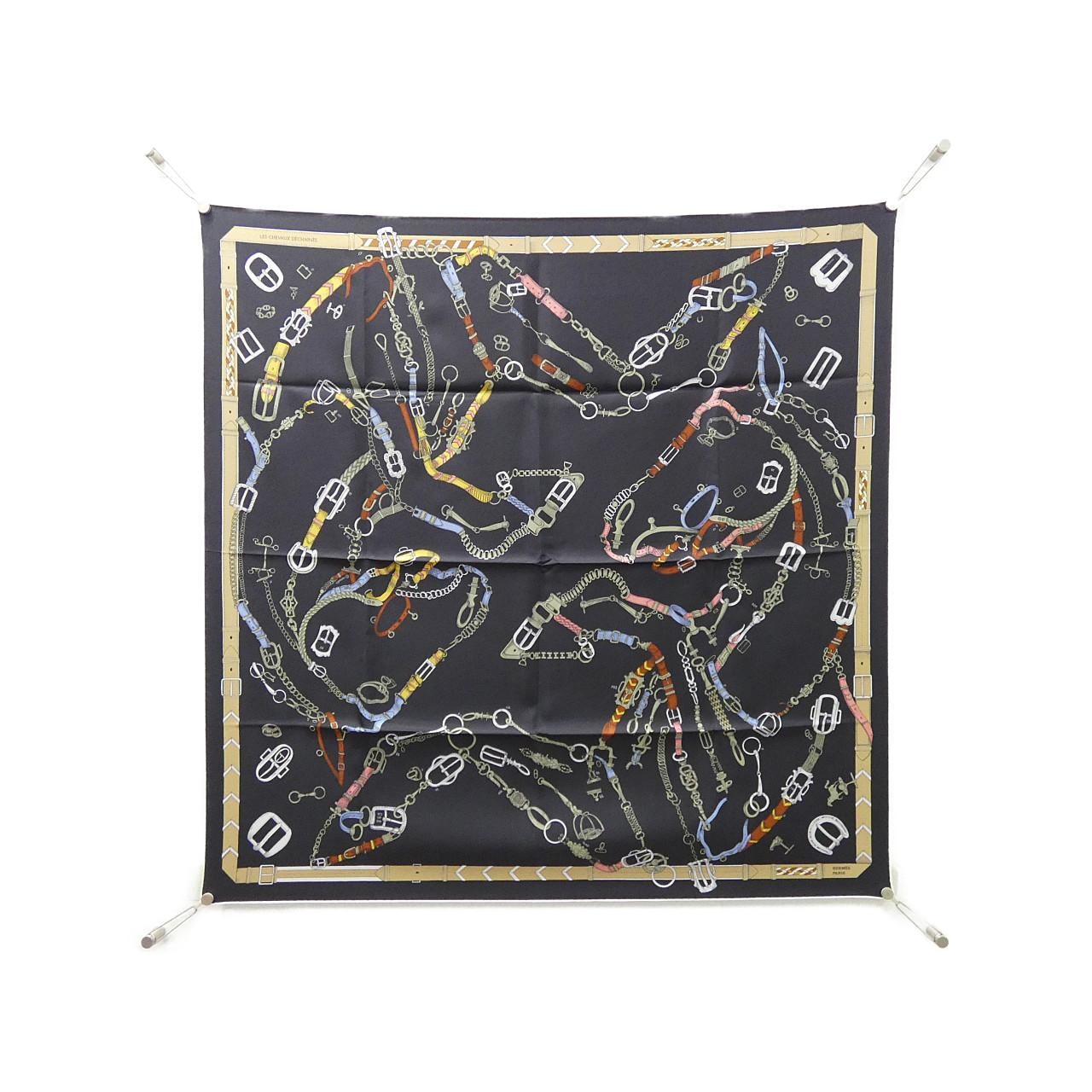 【未使用品】エルメス LES CHEVAUX DE CHAINES カレ 004096S スカーフ