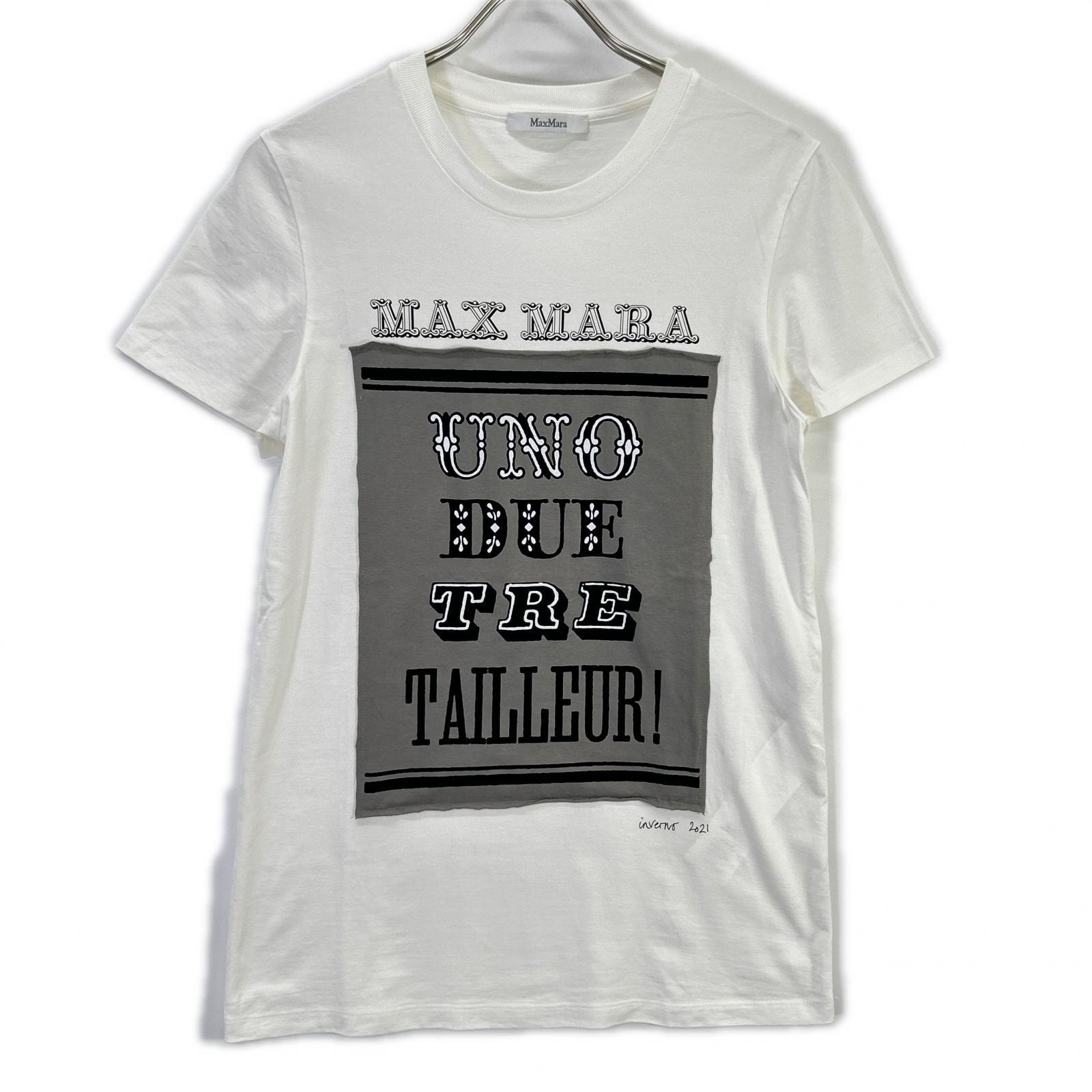 マックスマーラ 19460313 ホワイト UNO DUE TRE Tシャツ S
