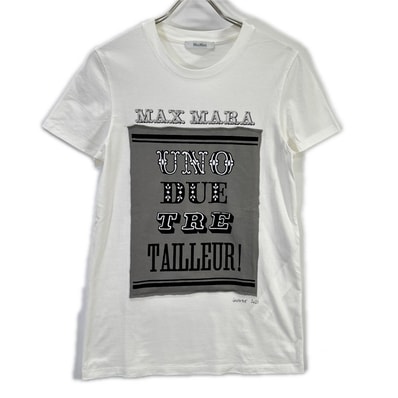 マックスマーラ 19460313 ホワイト UNO DUE TRE Tシャツ S