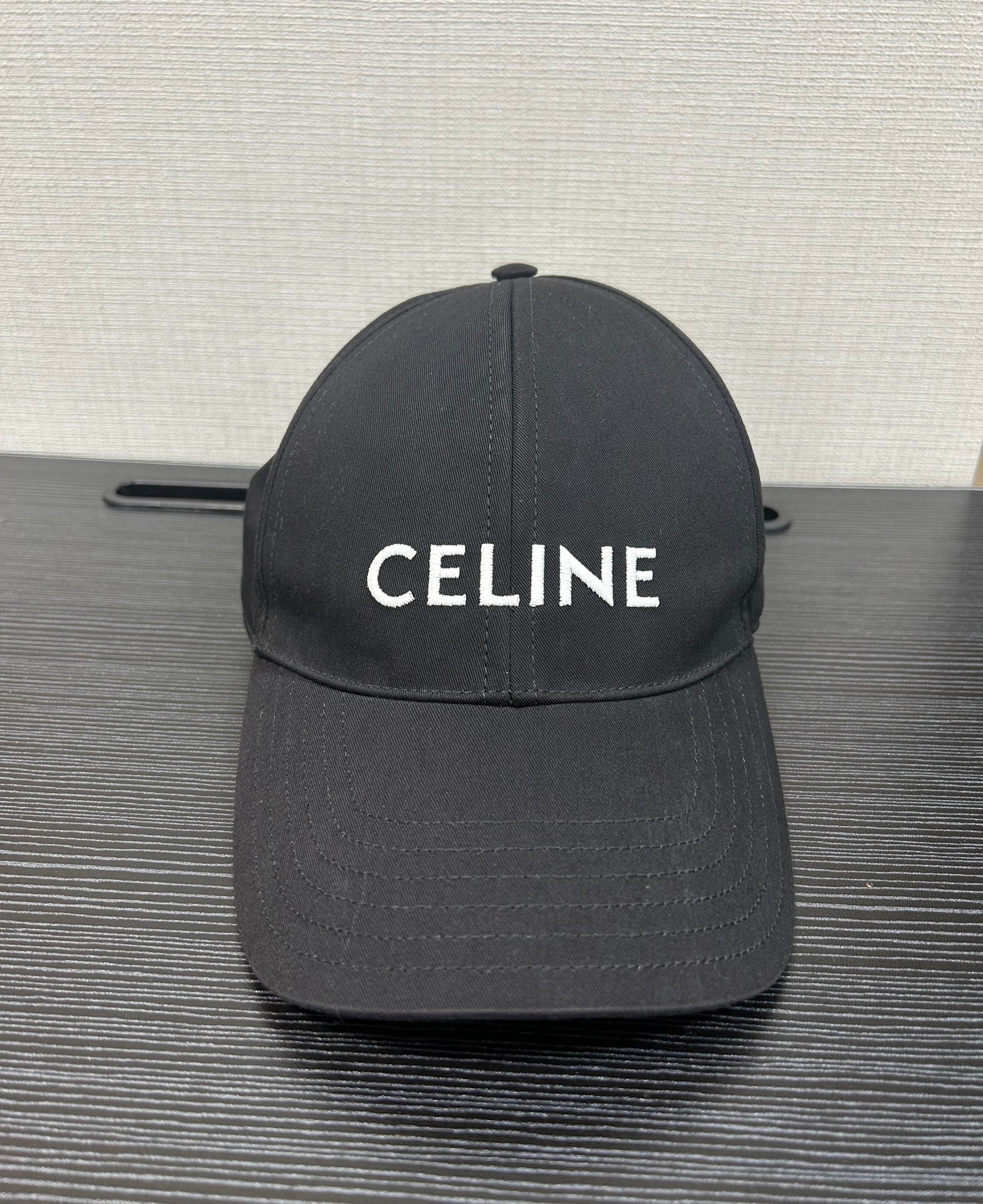 CELINE Cotton Drill Baseball Cap ”Black”