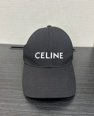 CELINE Cotton Drill Baseball Cap ”Black”