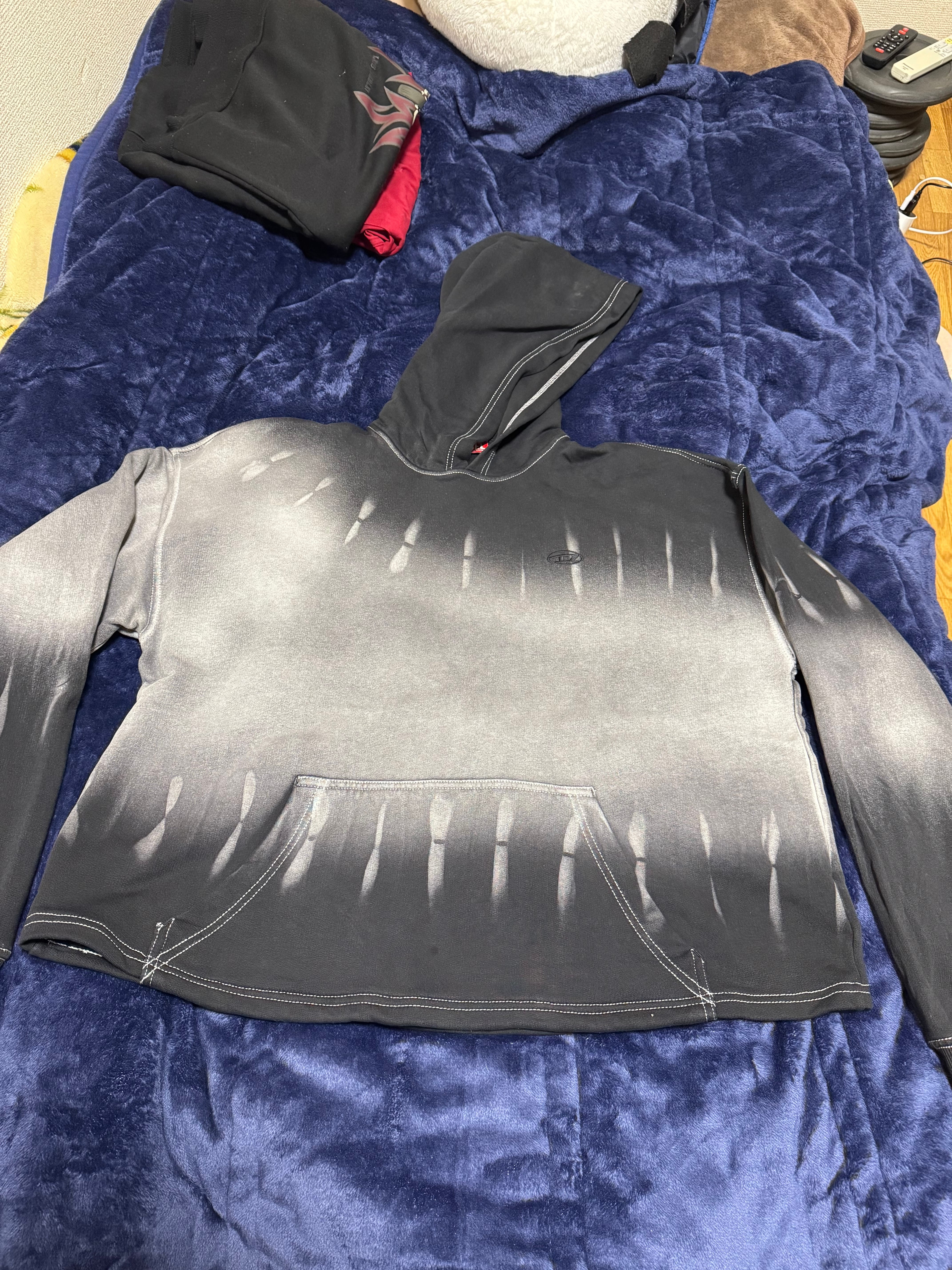 Diesel S-Boxt-Hood-R2 Tie-Dyed Hoodie With Logo Print "Black"