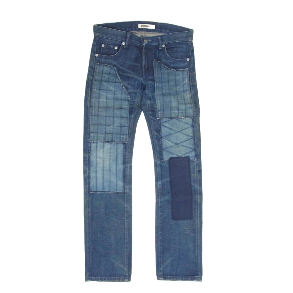 NEIGHBORHOOD ネイバーフッド デニムパンツ 02年製 DCNH-PT-W12 FRAGMENT NARROW フラグメント ナロー サベージ デニム パンツ インディゴブルー系 XS【中古】