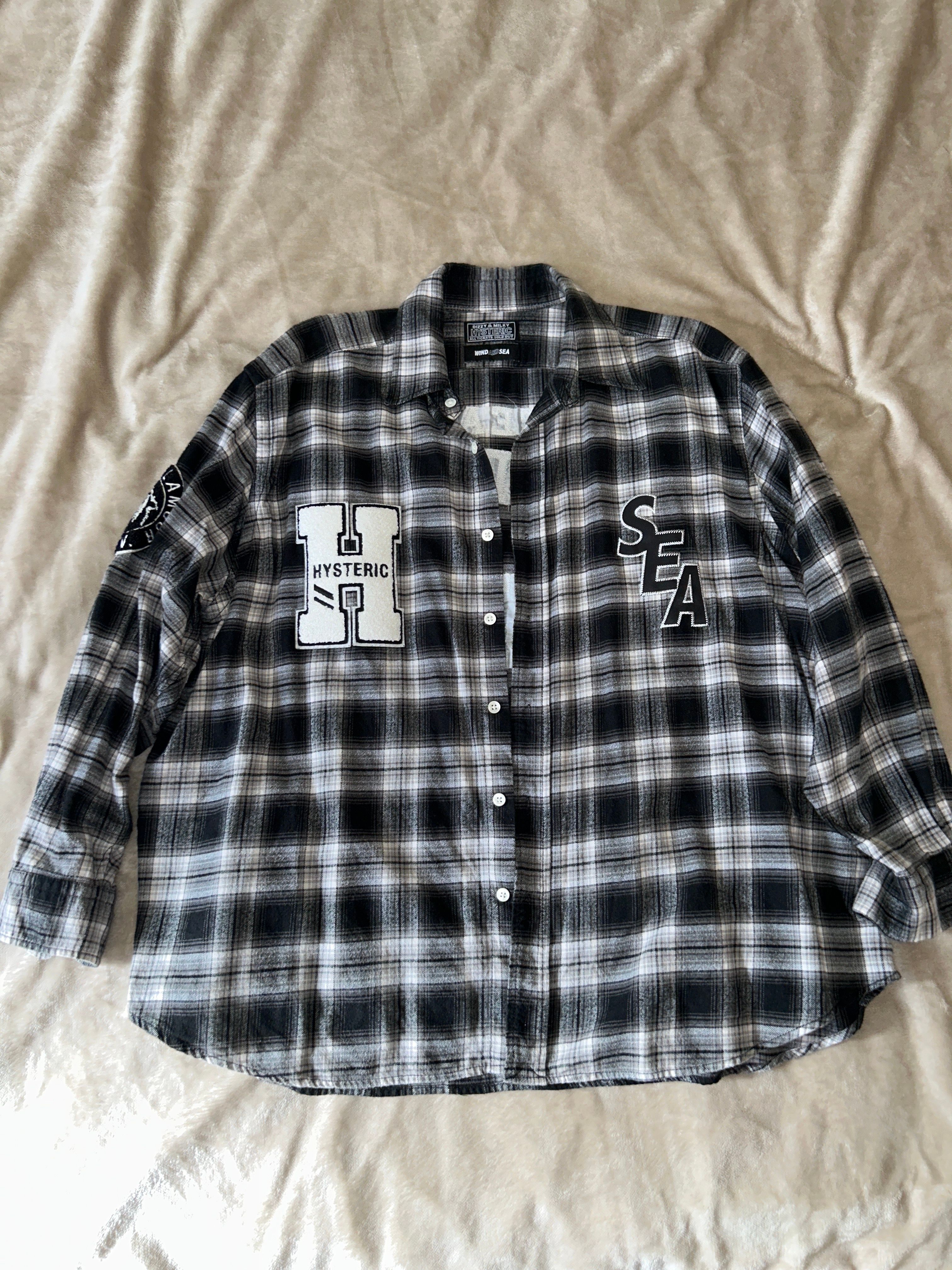 WIND AND SEA x HYSTERIC GLAMOUR Check Shirt "Black"