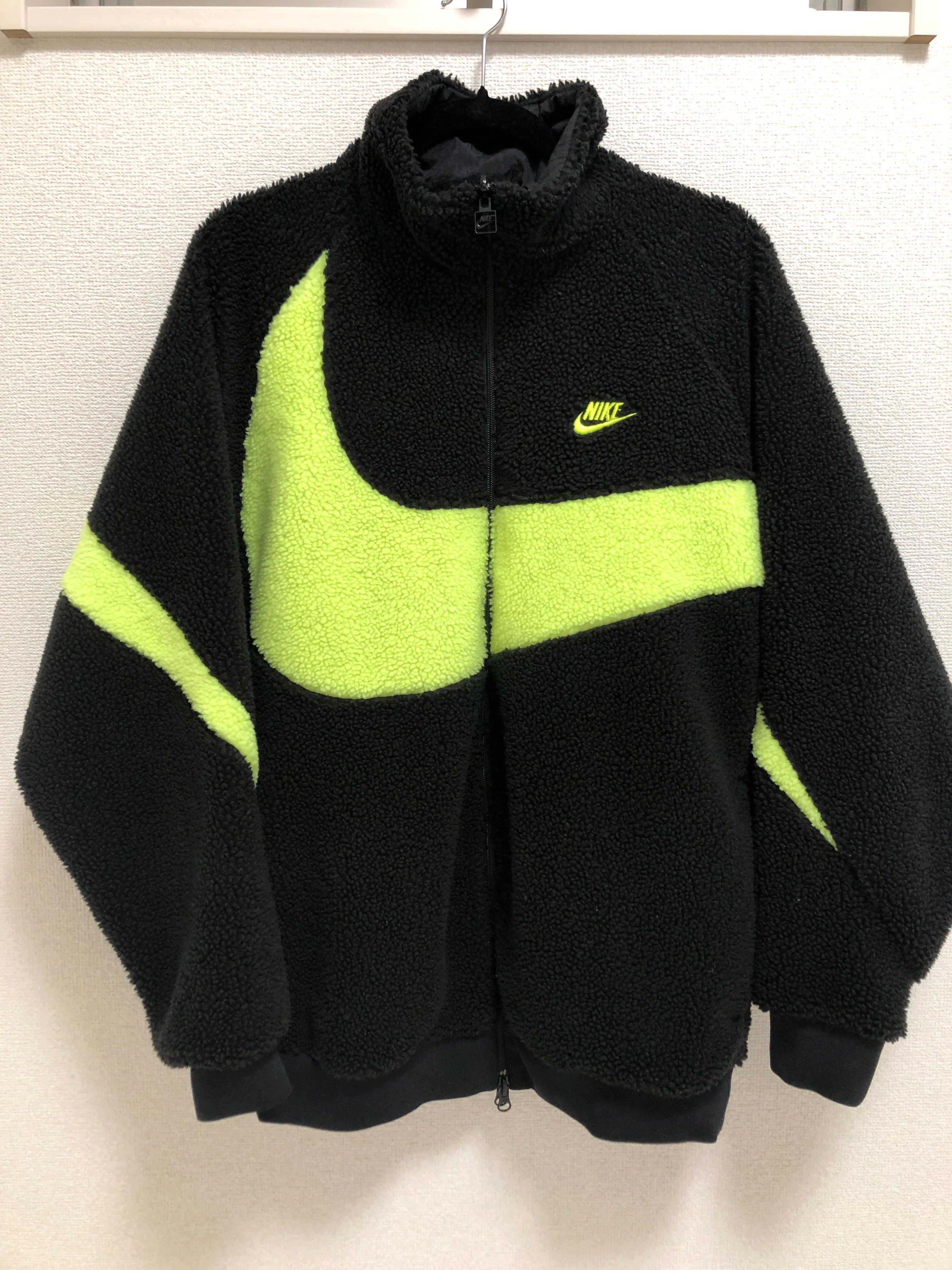 Nike Big Swoosh Reversible Boa Jacket"Black Neon"