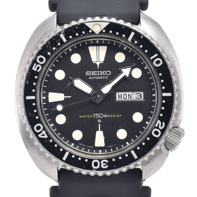 セイコー SEIKO 6306-7001 サード ダイバー 150m デイデイト ブラック 自動巻き メンズ 腕時計 Q#148858