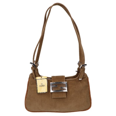 フェンディ 新品同様 214526767009 マンマバケット コーデュロイ BORSA DUE MANICI