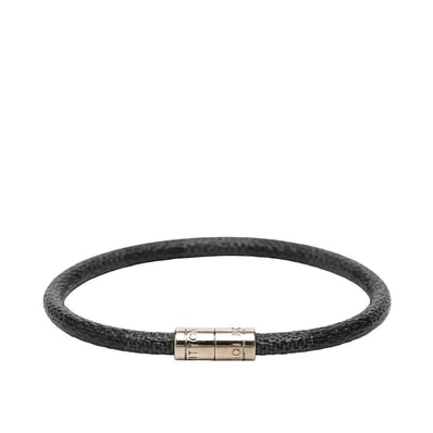 ルイ ヴィトン ダミエ グラフィット ブラスレ キープイット ブレスレット M6609E ブラック シルバー PVC メタル メンズ LOUIS VUITTON 【中古】