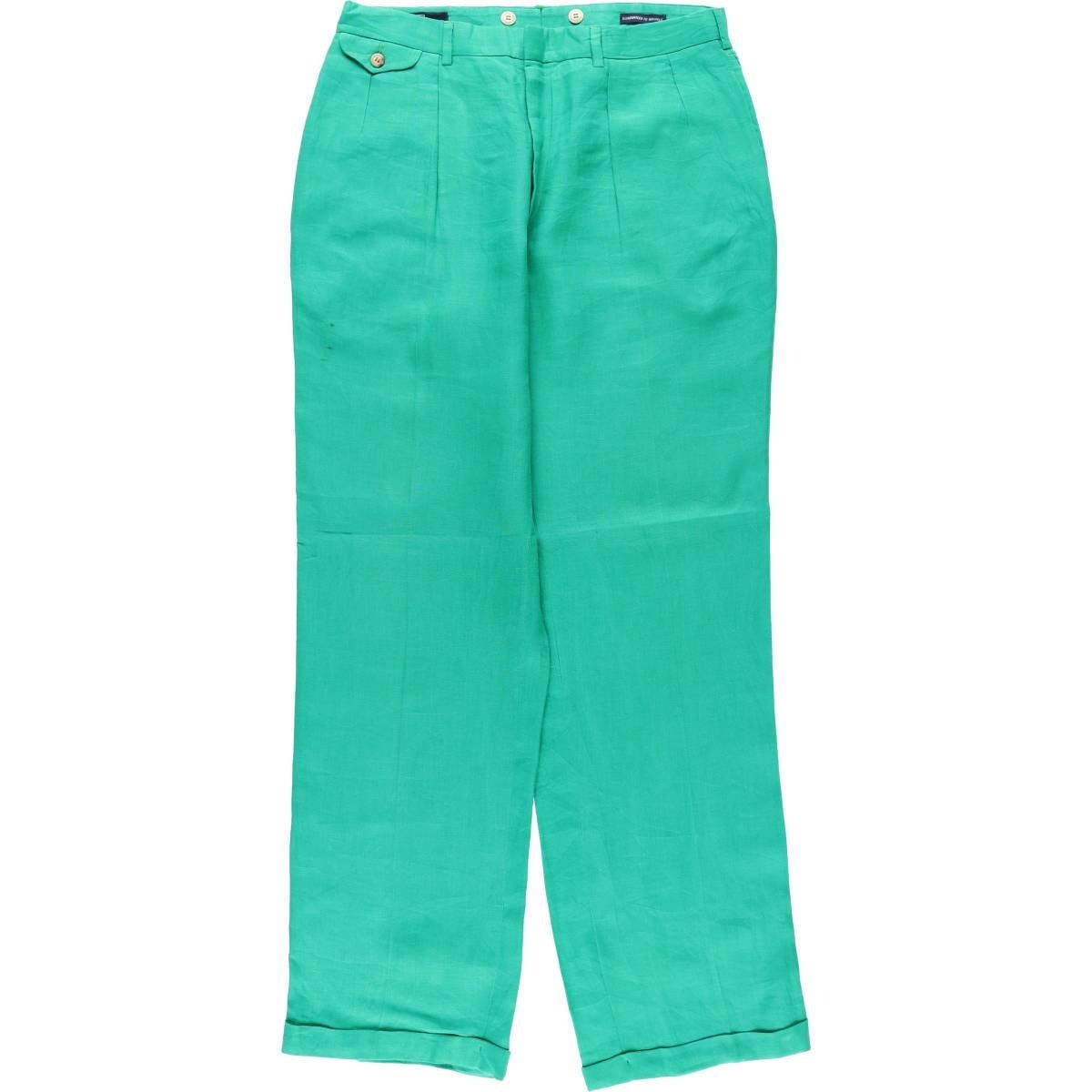 古着 ラルフローレン Ralph Lauren POLO by Ralph Lauren ツータック リネンパンツ スラックス メンズw34相当 ヴィンテージ/eaa611870