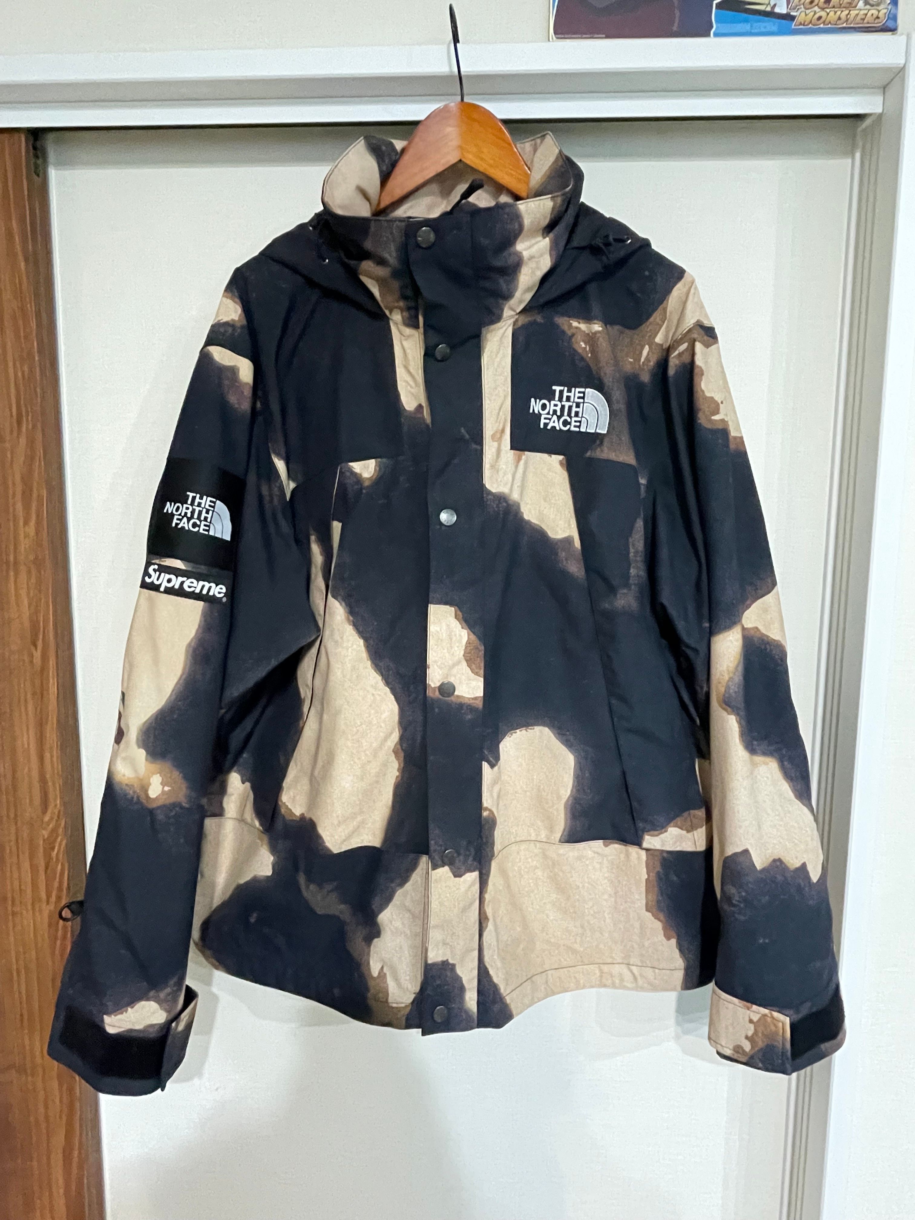 Supreme x The North Face Bleached Denim Print Mountain Jacket "Black"