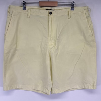 古着 ノーティカ NAUTICA ショートパンツ チノパン ハーフ 半ズボン 短パン 大きいサイズ ワンポイントロゴ w42 イエロー系 メンズ