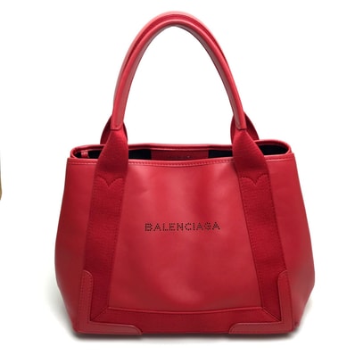 バレンシアガ BALENCIAGA ネイビーカバス S 339933 カバン トートバッグ ショルダーバッグ レザー レッド