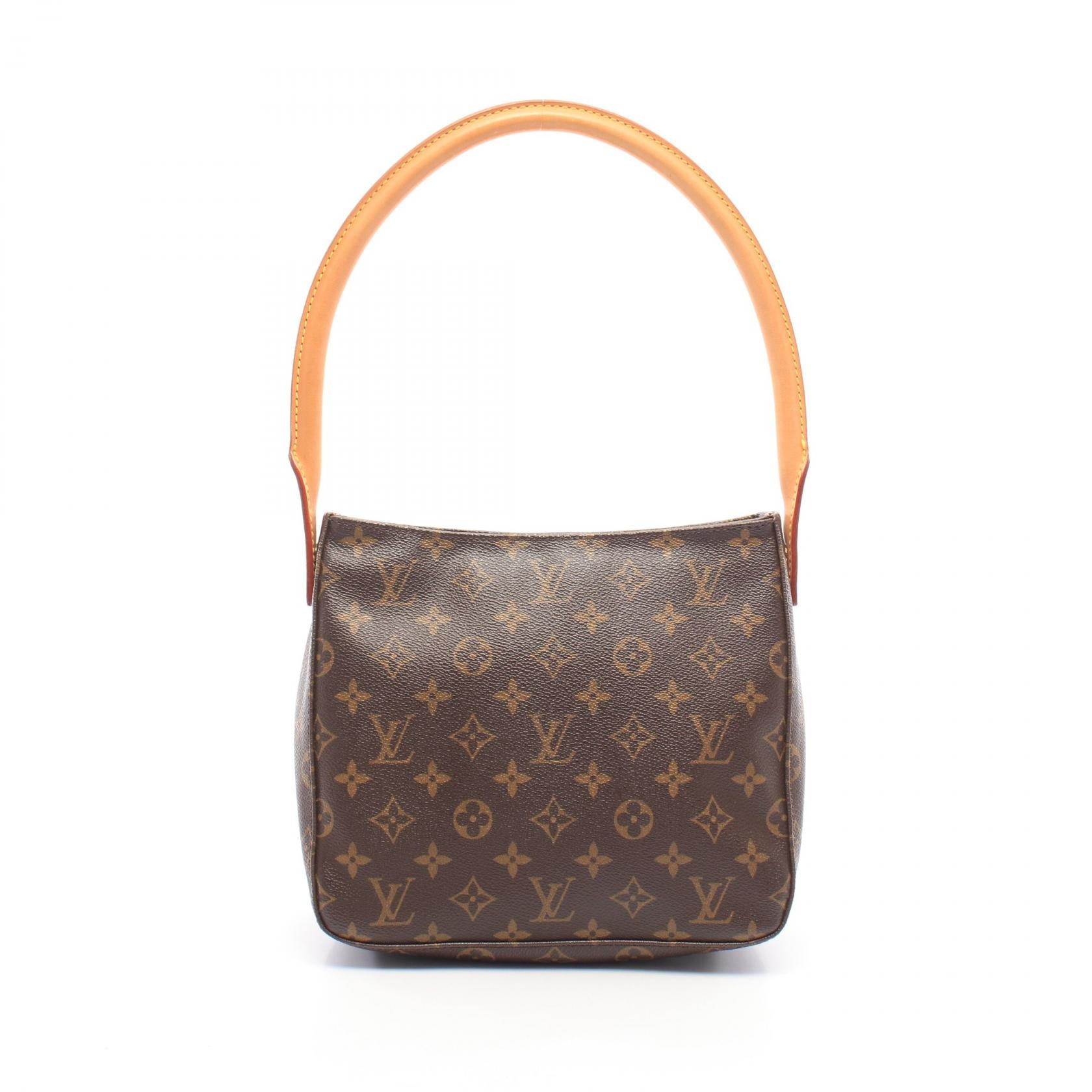 ルイ・ヴィトン LOUIS VUITTON ルーピングMM モノグラム ショルダーバッグ バッグ PVCコーティングキャンバス レザー モノグラム レディース ブラウン系 M51146 【中古】