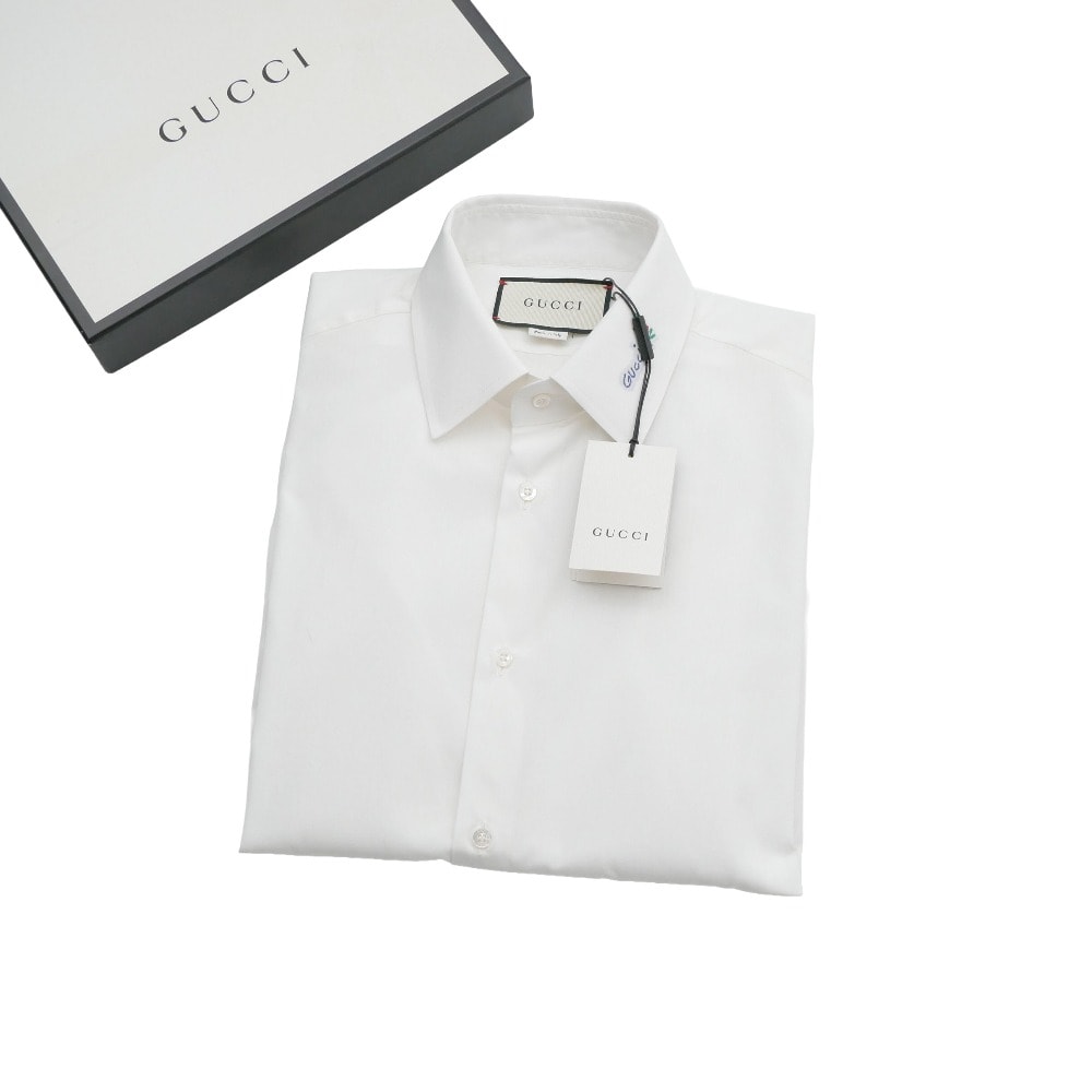 ■未使用品■GUCCI グッチ 長袖シャツ サイズ41/16 ミケーレ期 フラワーロゴ イタリア製 20260610/RA9680