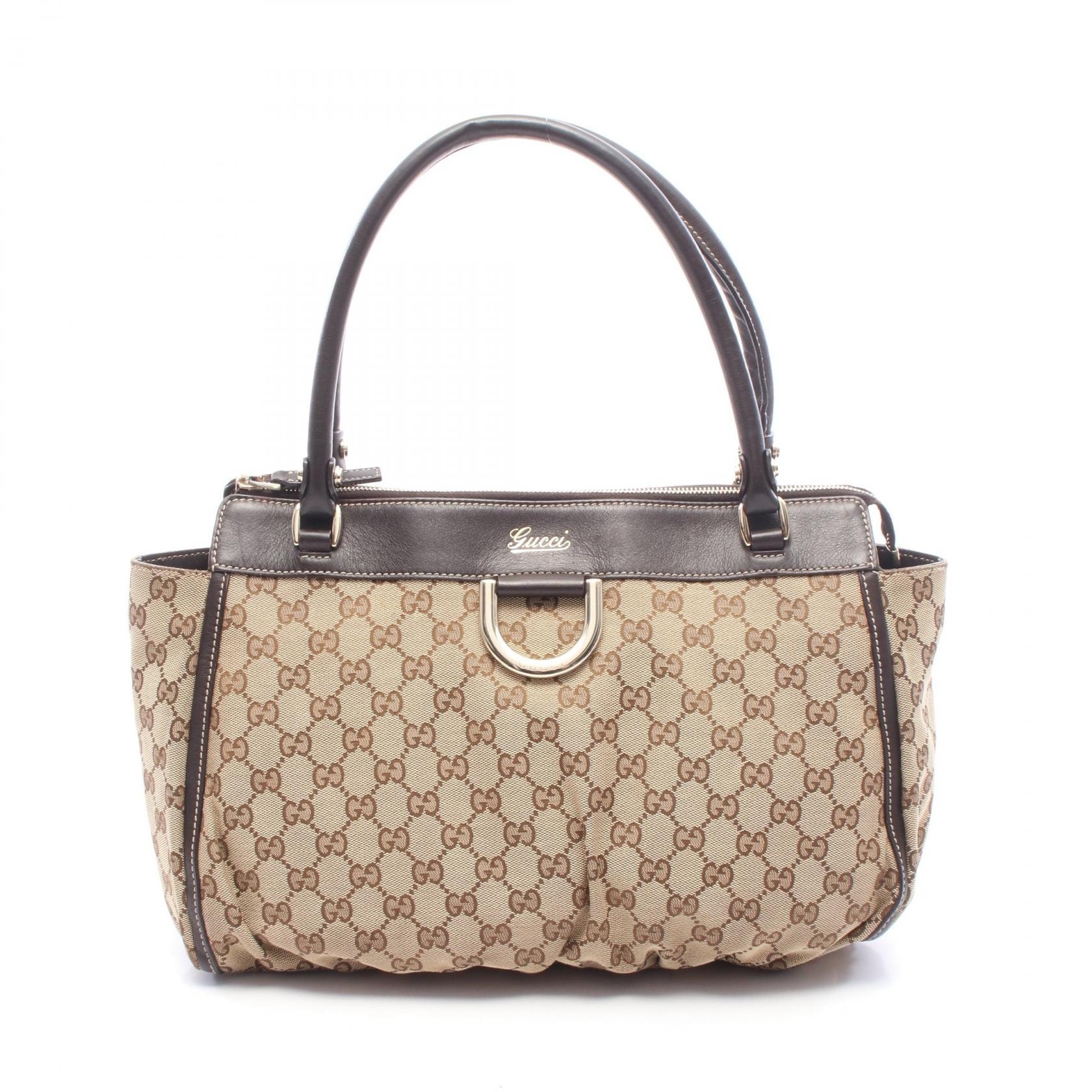 グッチ GUCCI アビー GGキャンバス トートバッグ バッグ キャンバス レザー レディース ベージュ系 / ブラウン系 189831 【中古】