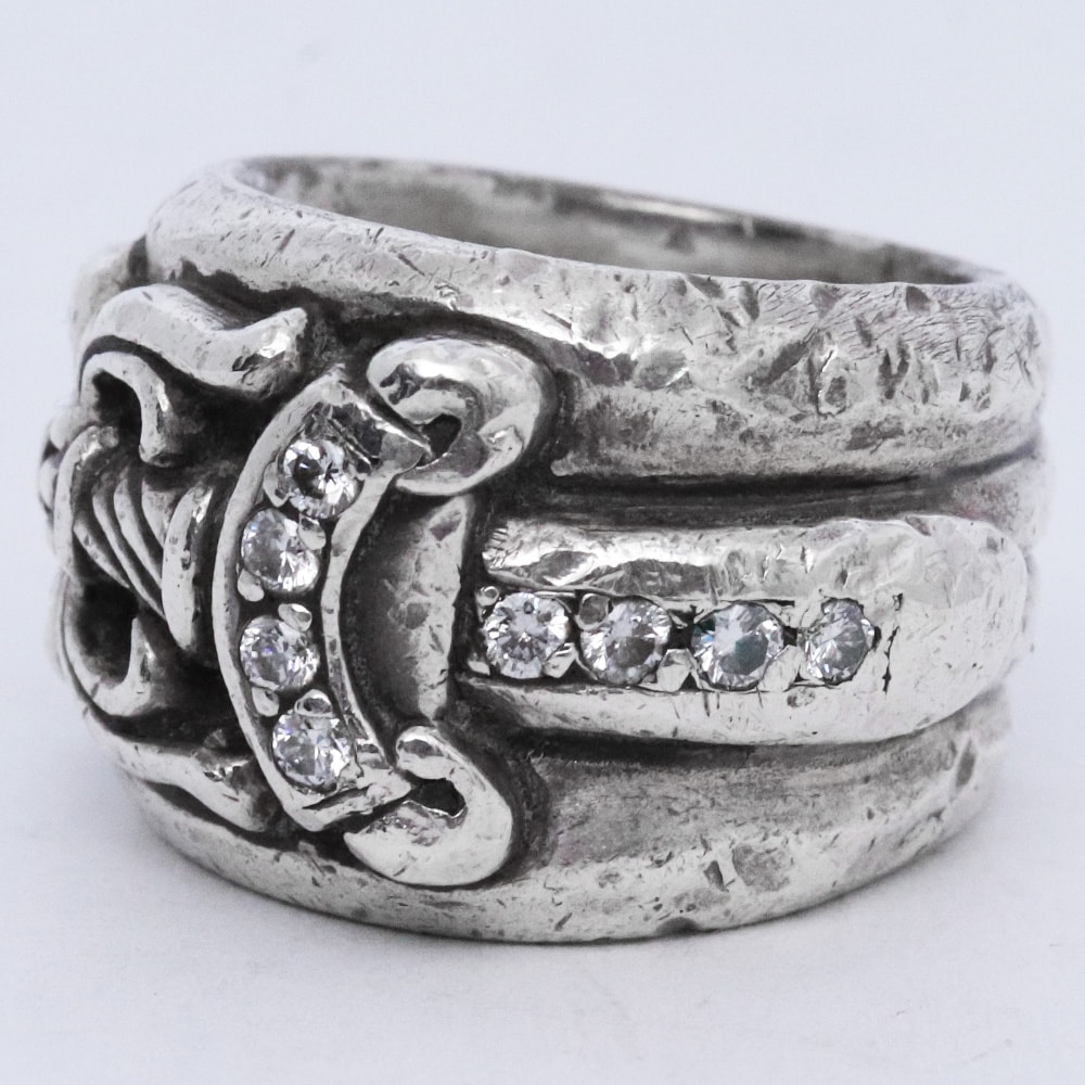 Chrome Hearts Dagger Ring Pave Diamond "Silver"