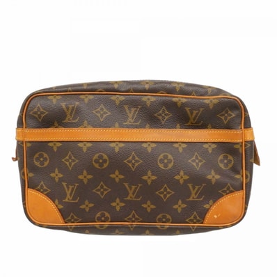 【6dd5077】ルイヴィトン クラッチバッグ モノグラム コンピエーニュ28 M51845 ブラウン【中古】メンズ