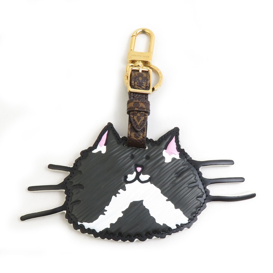 ルイ ヴィトン LOUIS VUITTON チャーム キーリング キャットグラム ポルトアドレス チャーム エピレザー/モノグラムキャンバス ブラック/ブラウン ゴールド レディース MP2282【中古】 e61201i