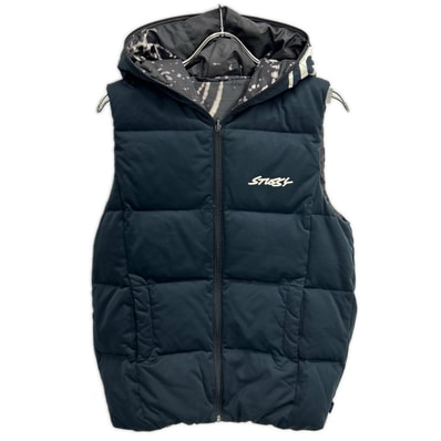 ステューシー DFL-3980ST ×DESCENTE ネイビー リバーシブル ダウンベスト M