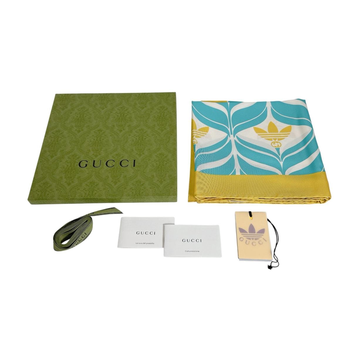 グッチ GUCCI アディダスコラボ 716092 シルク100% スカーフ