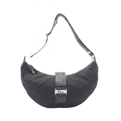 ディオール Dior ストリートシック トロッター ショルダーバッグ バッグ キャンバス レザー レディース ブラック系 / グレー系 【中古】